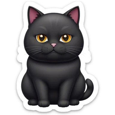 a trim black fat cat sticker