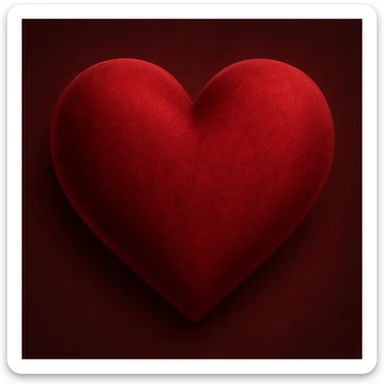 heart with a velvet matte finish, digital illustration sticker