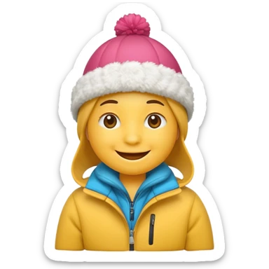 Generic Smile emoji in winter hat and jacket  sticker
