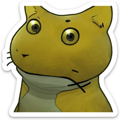 Gato amarillo kwaii  sticker