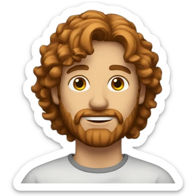 italian man with ginger/brown scruff and brown hair, short. italian sticker