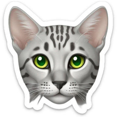 Egyptian Mau cat with green eyes sticker