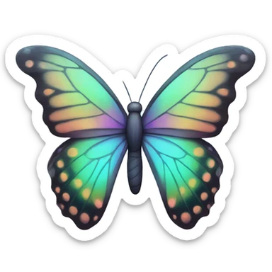 Iridescent butterfly sticker