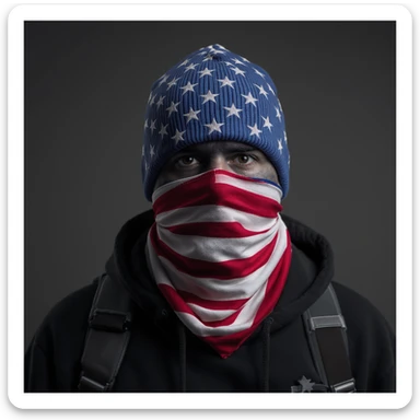 realistic upside down American flag in red, white, and blue, no cartoon effect, no clouds, serious protest mood, no text, simple background sticker