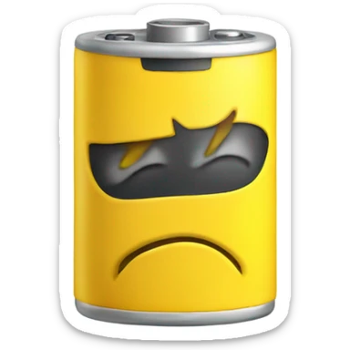 Yellow exhausted battery  sticker