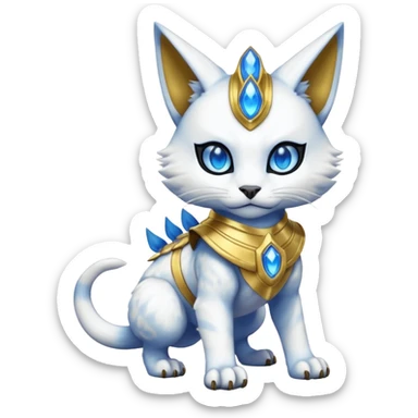 Bastet-Gatomon-Vernid-Protogen-Digimon-Fakémon-Pokémon-creature  sticker