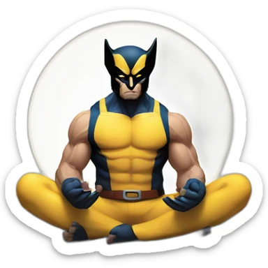 Wolverine doing a meditation sticker