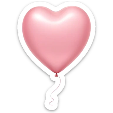 Cinematic tiny floating heart balloon, glossy and round, warm pink hues, slightly transparent with a soft glow, delicate string gently swaying, dreamy and adorable. sticker