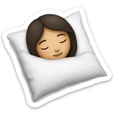A brunette girl sleeps on a pillow sticker