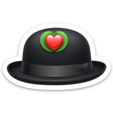 simple black bowler hat on;y sticker