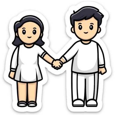 couple holding hands romantic sticker