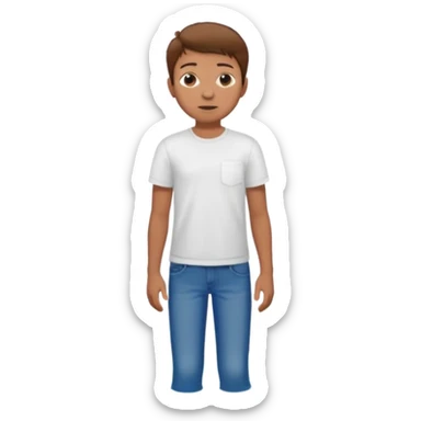Make in Apple style a boy with brown hair stay in latoo sticker