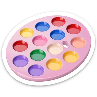 3d pale pink painting palette sticker