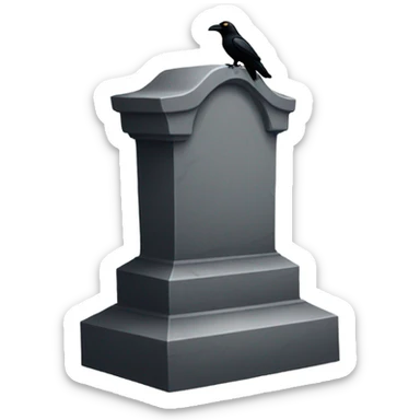 Tombstone with crow on top no words  sticker