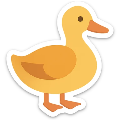 Flat design style duck sticker