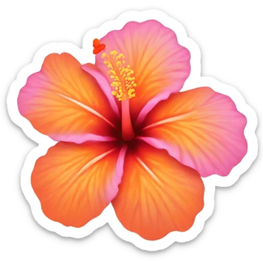 pink and orange hibiscus flower sticker
