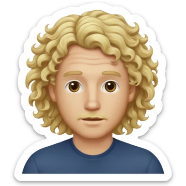 White male with wavy/curly blonde hair  sticker