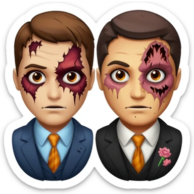 dc two face one half normal face other half burnt sticker