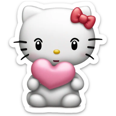 Hello kitty giving a kiss sticker