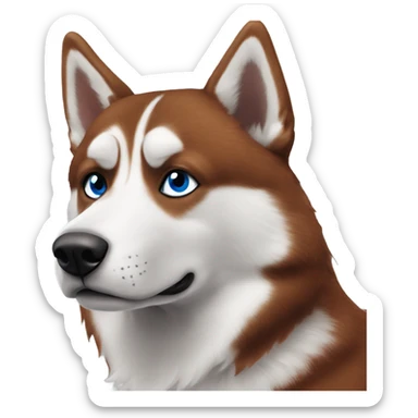 Rusty red husky with one brown eye and one blue eye sticker
