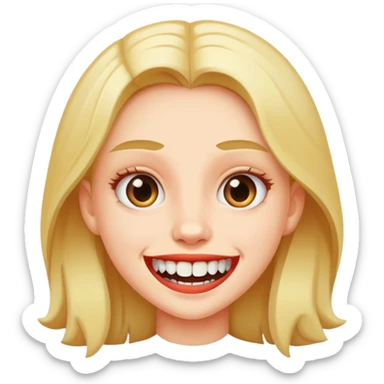 Girl with buck teeth sticker