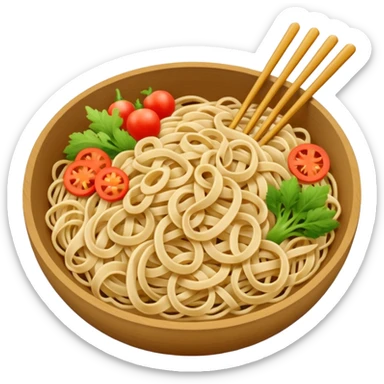 Plato de comida asiática con palillos chinos sticker