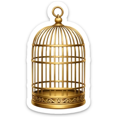 A round bird cage sticker
