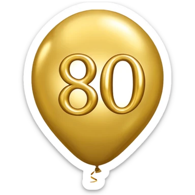 80th birthday balloon sticker