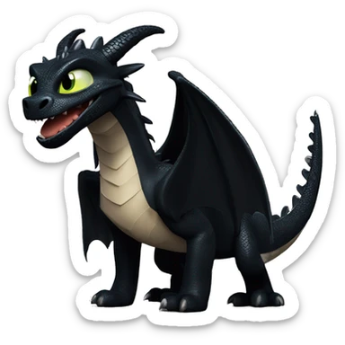 Dragón negro furia nocturna how to train your dragon sticker