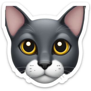 Black cat sitting with white Spot  sticker