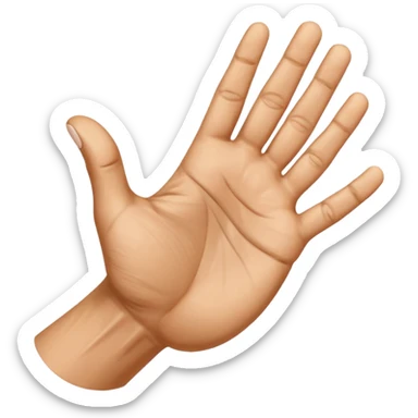 the Arabic middle finger, khod symbol. an open palm with the middle finger bent down a little more than 90 degrees sticker