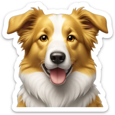 cachorro border collie amarelo e branco sticker