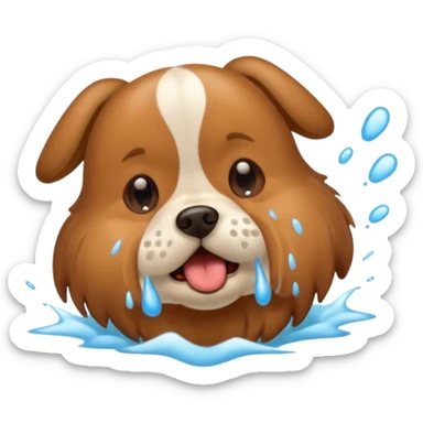 A dog sneezing sticker