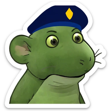 Rat wearing a hat sticker