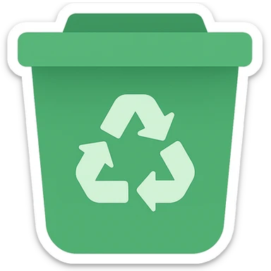 green recycling bin, simple, clear, suitable for GG sticker