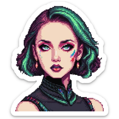 side eye baddie with bold makeup sticker