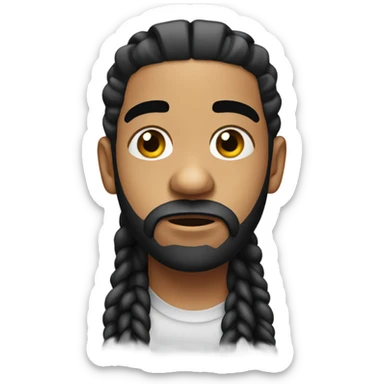 drake with braids in shock sticker