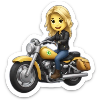 Blonde tressée sur une moto sticker