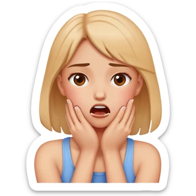 a girl choking herself sticker