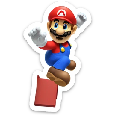 Mario backwards long jump on a long stairs  sticker