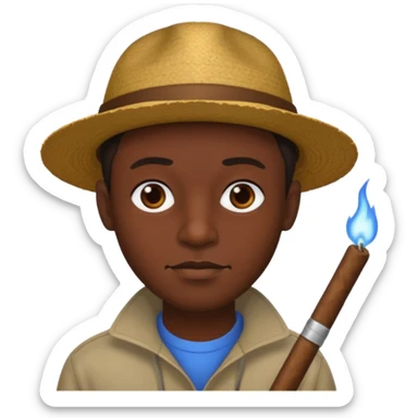 a man with a blunt sticker