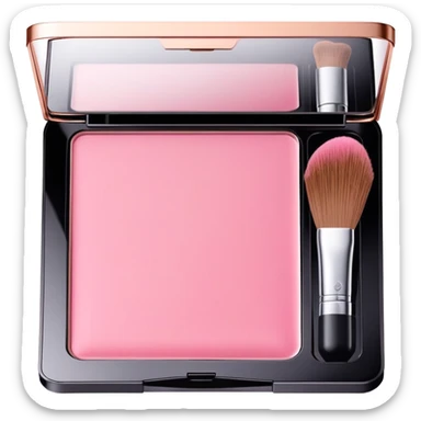 Black square shaped pink blusher compact makeup sticker