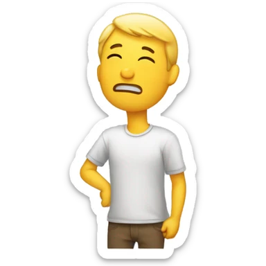 a man nodding his head and raising his arm above his head sticker