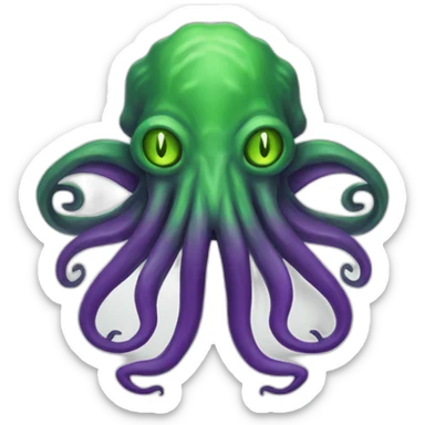 green/purple cthulhu sticker