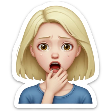 Girl choking them self dramatic  sticker