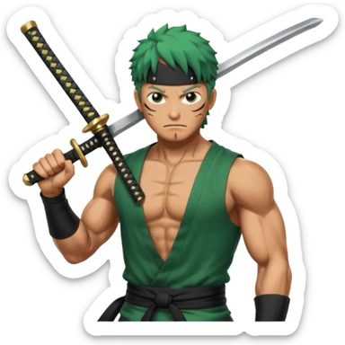 Zoro qui découpe quelqu un sticker