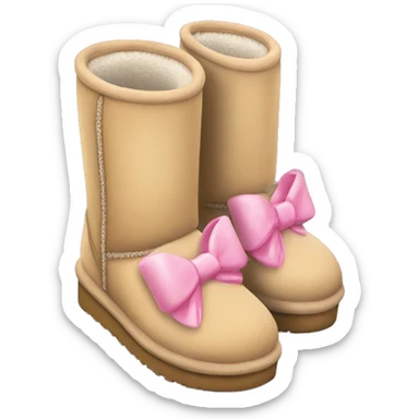 mini platform uggs with pink bow in the back sticker