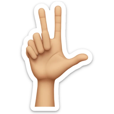 hand holding up four fingers  sticker