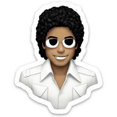 Michael Jackson in White with stars  sticker