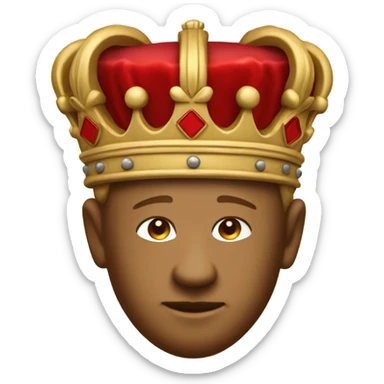 king wax seal in red circle sticker